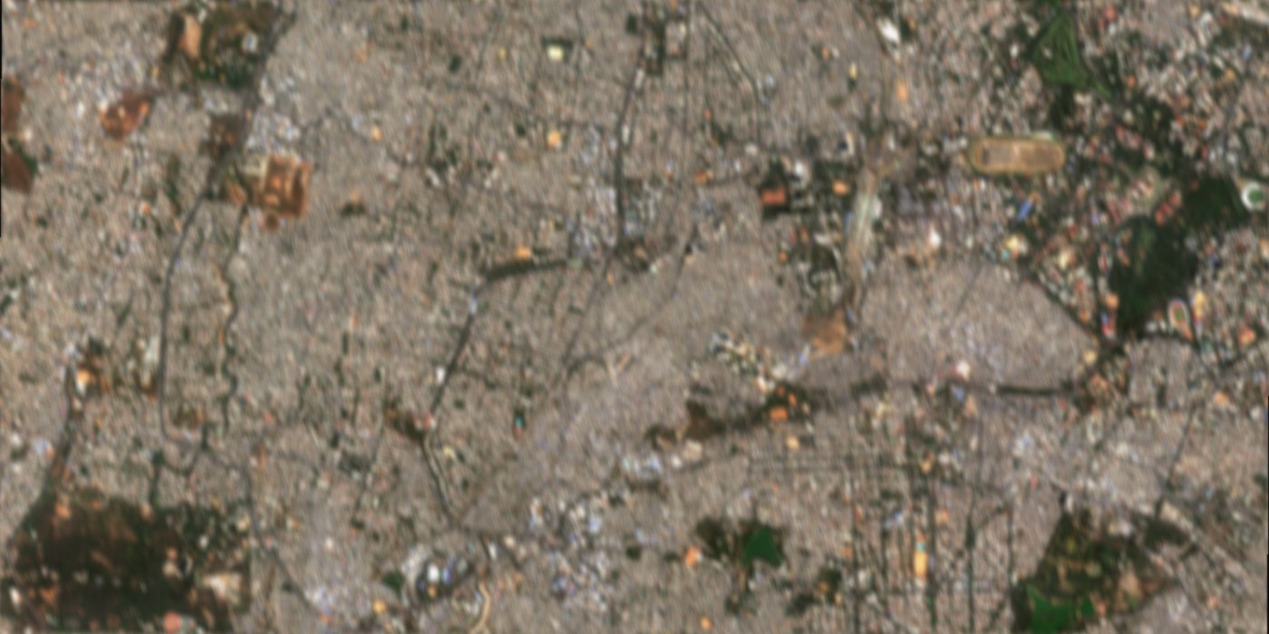 The same scene smeared by jitter during a slew
